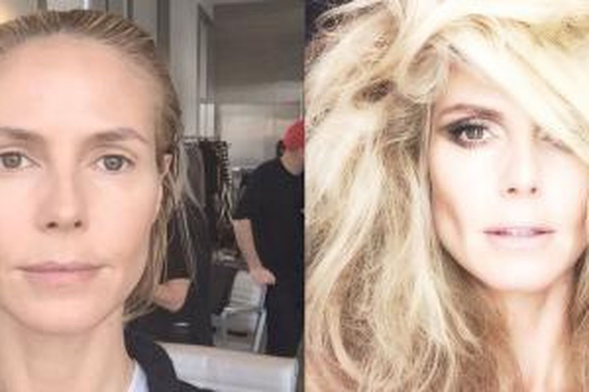 Heidi Klum pamerkan wajah tanpa make up