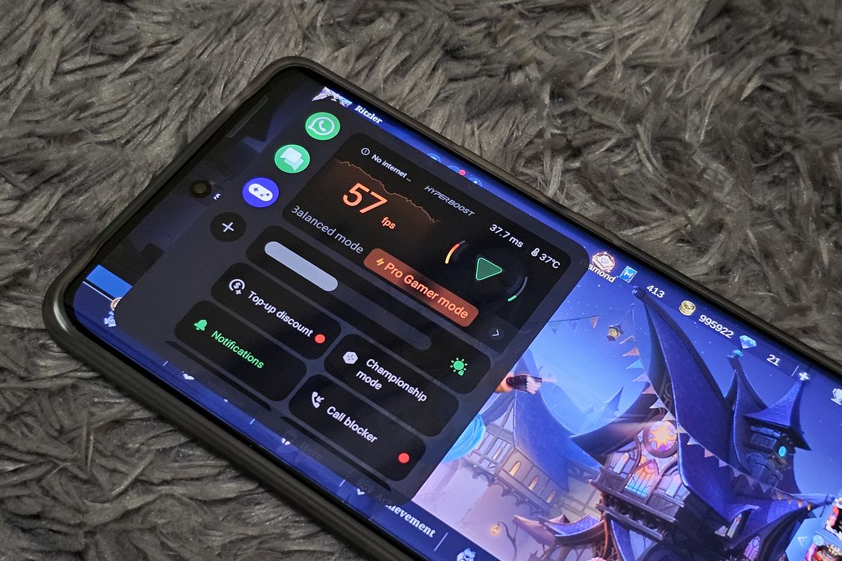 Game Assistant di Oppo Reno 11 Pro.