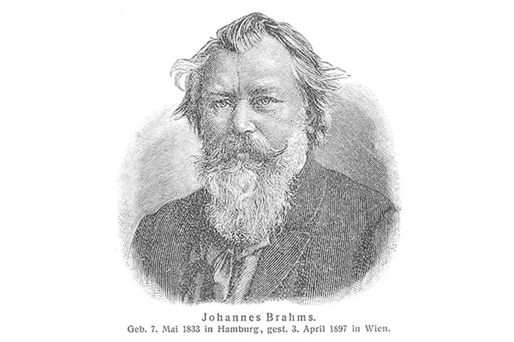 Ilustrasi Johannes Brahms, salah satu komposer musik klasik paling populer.