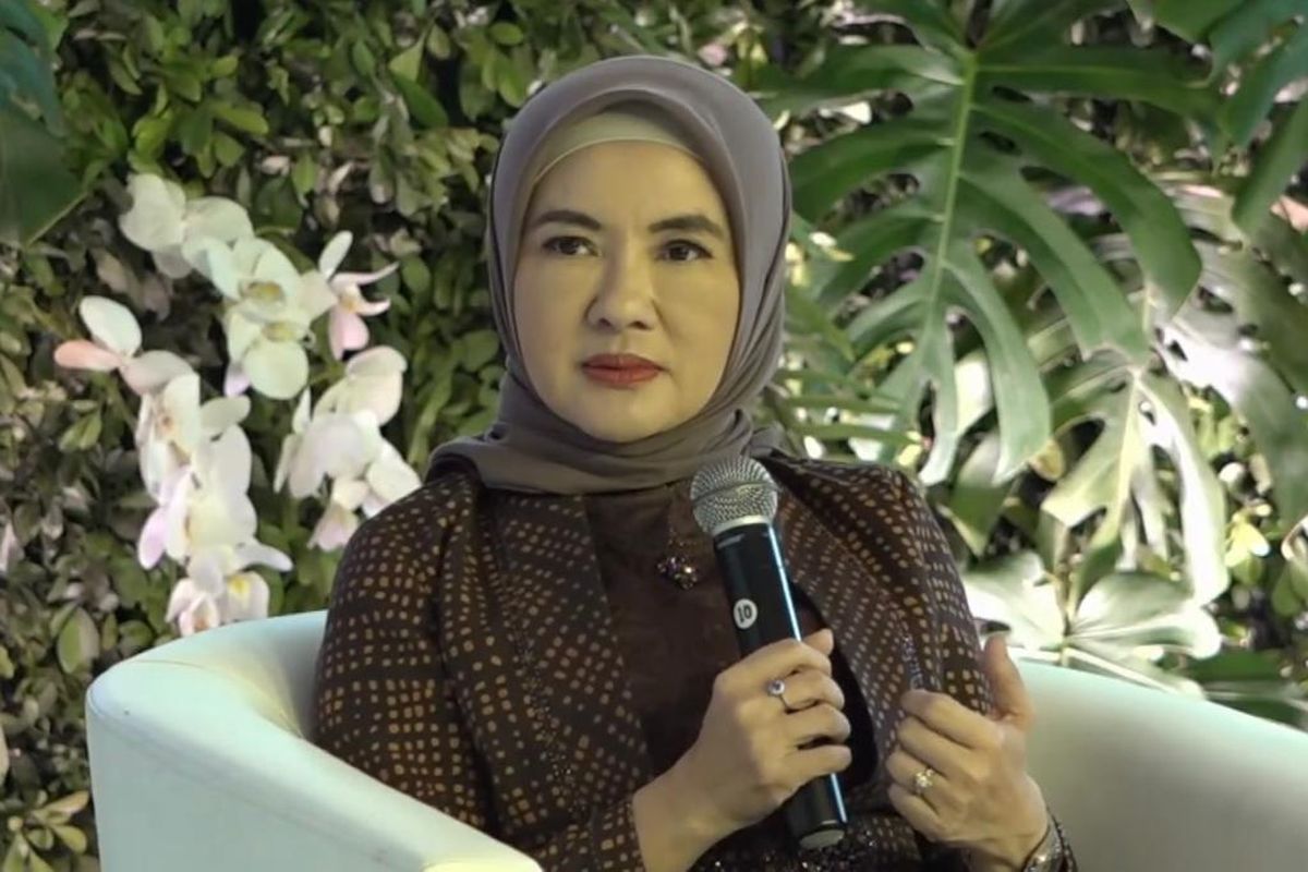 Direktur Utama PT Pertamina (Persero) Nicke Widyawati dalam acara Indonesia Sustainability Forum di Park Hyatt, Jakarta, Kamis (7/9/2023). 