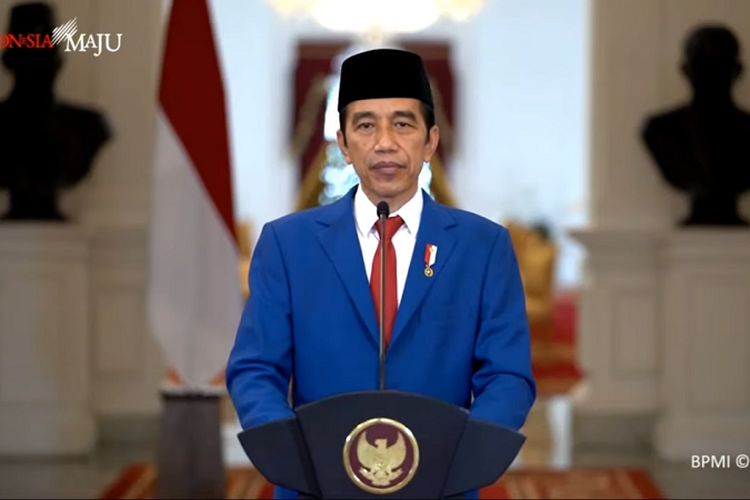 Presiden Joko Widodo menyampaikan pidato secara virtual dalam Sidang Majelis Umum PBB, Rabu (24/9/2020) pagi waktu Indonesia atau Selasa (23/9/2020) malam waktu New York, Amerika Serikat. 