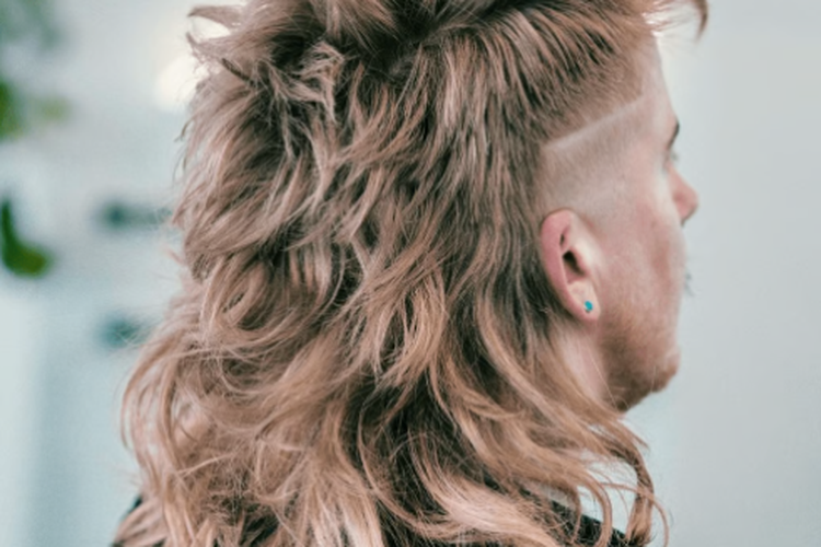 Ilustrasi model rambut mullet.