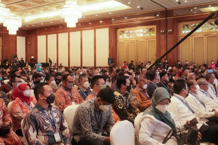 Peserta kegiatan Forum Kemitraan Investasi di Hotel Four Seasons Jakarta, Rabu (7/12/2022)