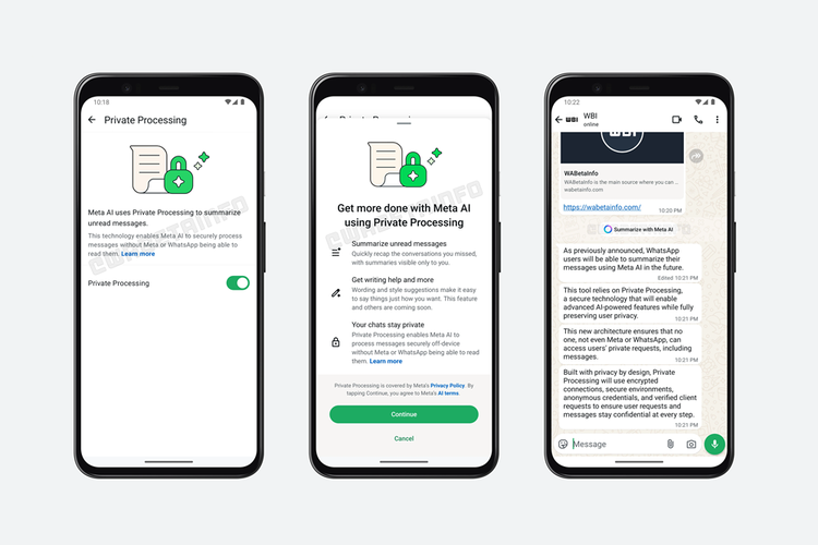 Screenshot bocoran fitur peringkas chat WhatsApp
