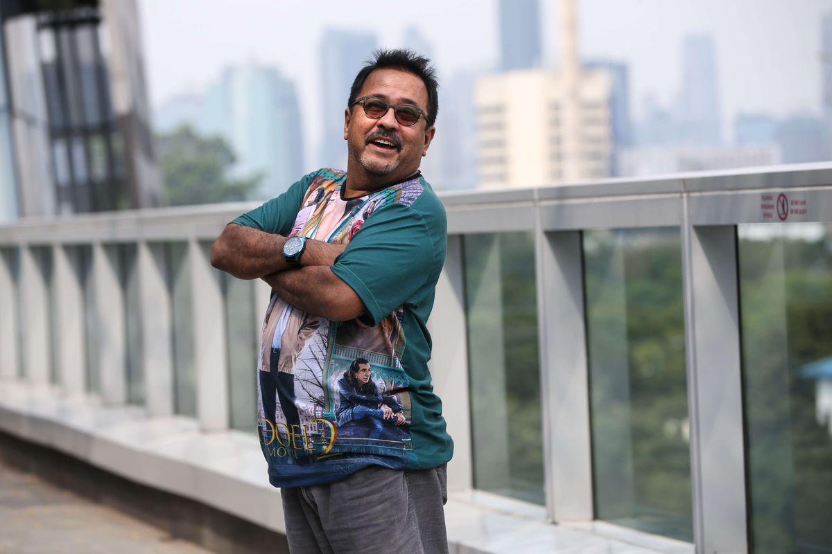 Aktor Rano Karno sebagai pemeran Doel saat promo film Si Doel The Movie 2 di Kantor Redaksi Kompas.com, Menara Kompas, Palmerah, Jakarta, Selasa (14/5/2019).