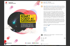 Komet Hijau Bernama Leonard, Bisa Disaksikan Sepanjang Desember 2021