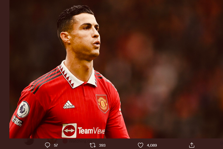 Cristiano Ronaldo menjadi starter dalam pertandingan Man United vs Newcastle pada lanjutan Liga Inggris 2022-2023 di Stadion Old Trafford, Minggu (16/10/2022) malam WIB. 