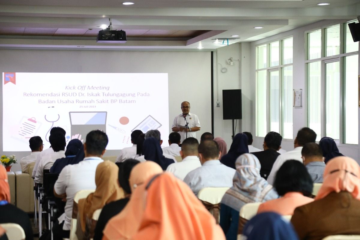 Rumah Sakit Badan Pengusahaan (RSBP) Batam menggelar Kick Off Meeting Rekomendasi RSUD Dr Iskak Tulungagung di Ruang Pertemuan RSBP Batam.