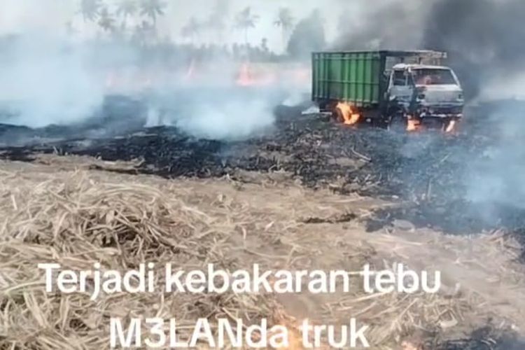 Peristiwa kebakaran terjadi di lahan tebu Dusun Mojosari, Desa Kertosari, Kecamatan Asembagus, Kabupaten Situbondo, Provinsi Jawa Timur pada Rabu (27/8/2025). 