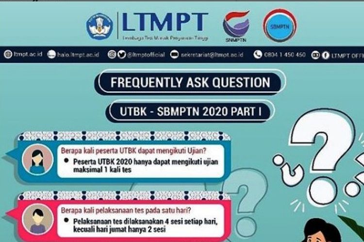 Kumpulan Pertanyaan Peserta Utbk Sbmptn 2020 Berikut Jawaban Ltmpt Halaman All Kompas Com