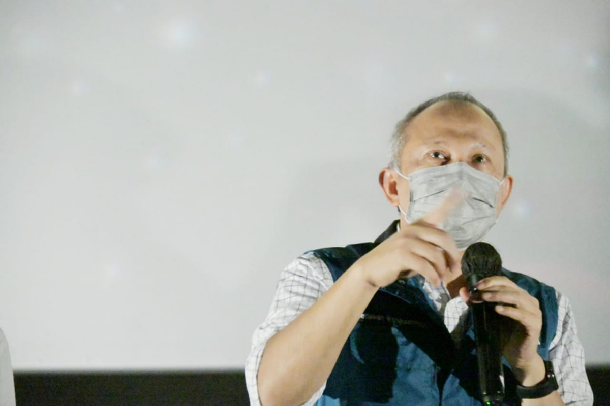 Sekda Jabar Setiawan Wangsaatmaja saat menghadiri Town Hall Akhir Tahun JDS 2021 di Kota Bandung, Kamis (23/12/2021). 