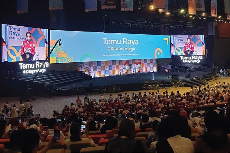 Acara Temu Raya Prakerja 2022 di Sentul International Convention Center (SICC), Jumat (17/6/2022)