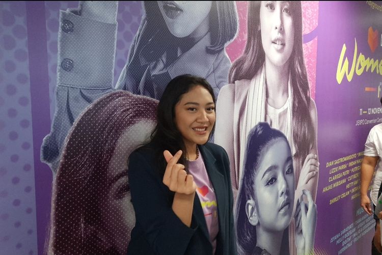 Putri Tanjung saat ditemui usai acara konferensi pers Lazada Woman Fest, Rabu (2/11/2022)