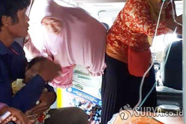 Meilani Alfira Damayanti, penderita gizi buruk harus dirujuk ke RSU dr Soetomo, Jumat (17/1/2020). Sumber: SURYA.co.id/Hanif Manshuri