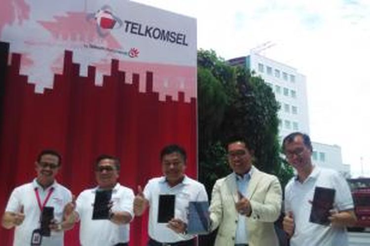 Suasana peresmian akses 4G LTE komersial Telkomsel di Bandung, Jawa Barat, Minggu (15/3/2015).