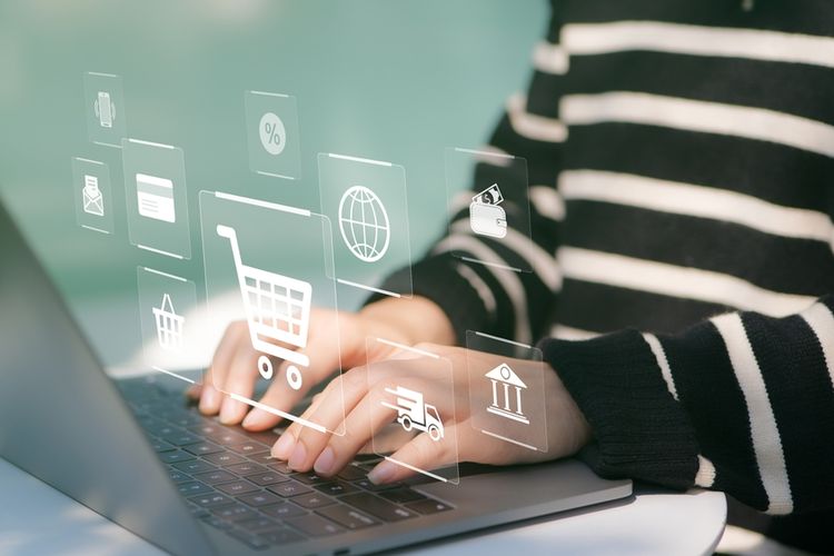Ilustrasi belanja online.