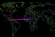 Sebuah Asteroid Jatuh di Samudera Atlantik