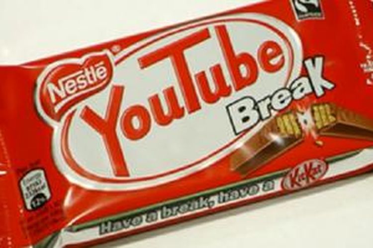 Pengemasan KitKat untuk sambut hari jadi KitKat dan YouTube