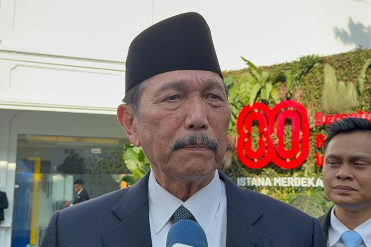 Ketua DEN Luhut Binsar Pandjaitan saat ditemui di Istana, Jakarta, Minggu (17/8/2025). 