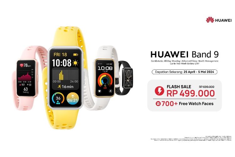 HUAWEI Band 9 sudah bisa dibeli secara eksklusif online mulai Kamis (25/4/2024). 