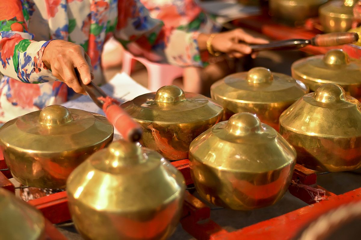 Ilustrasi alat musik gamelan.