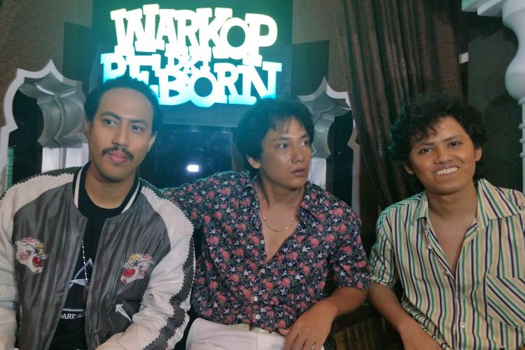 Randy Nidji, Adipati Dolken, Aliando Syarief saat jumpa pers Perkenalan Pemain Baru Warkop DKI Reborn di kawasan Menteng, Jakarta Pusat, Jumat (15/3/2019).