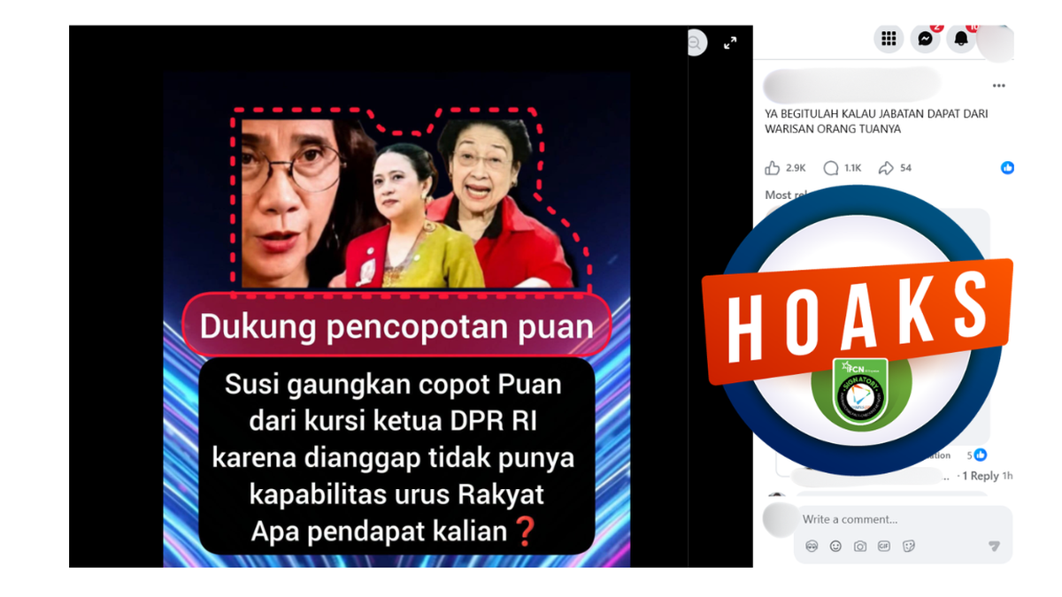 INFOGRAFIK: Muncul Hoaks Susi Pudjiastuti Serukan Pencopotan Puan Maharani