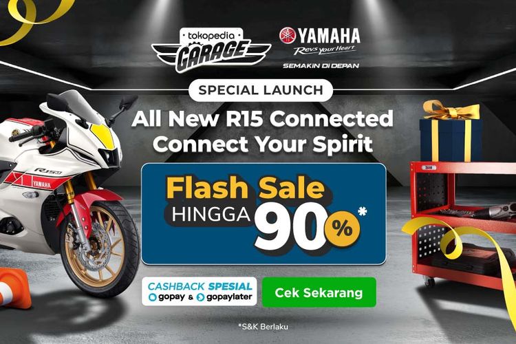 All New Yamaha R15 connected bisa didapatkan di Tokopedia