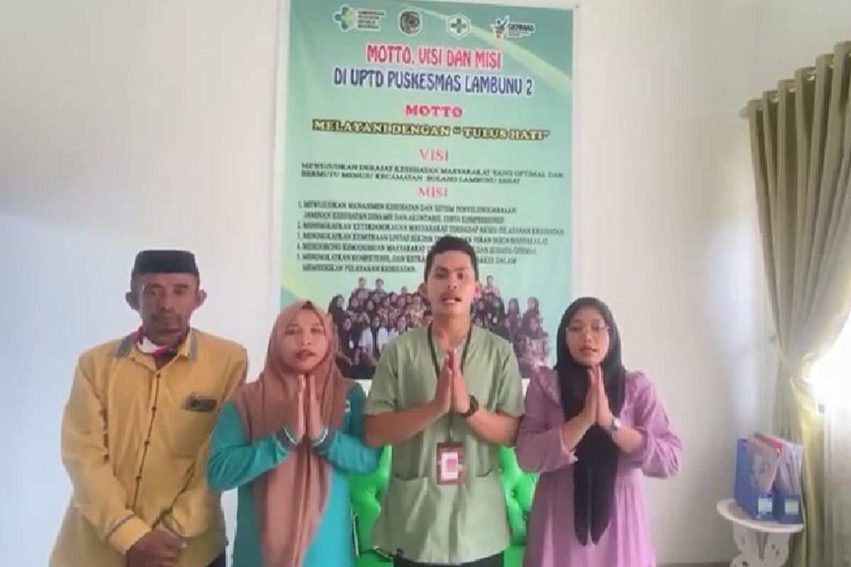 Tiga tenaga kesehatan (nakes) Puskesmas Lambunu 2, Kabupaten Parigi Moutong, Sulawesi Tengah, meminta maaf, terkait video yang mereka buat dan viral di media sosial.