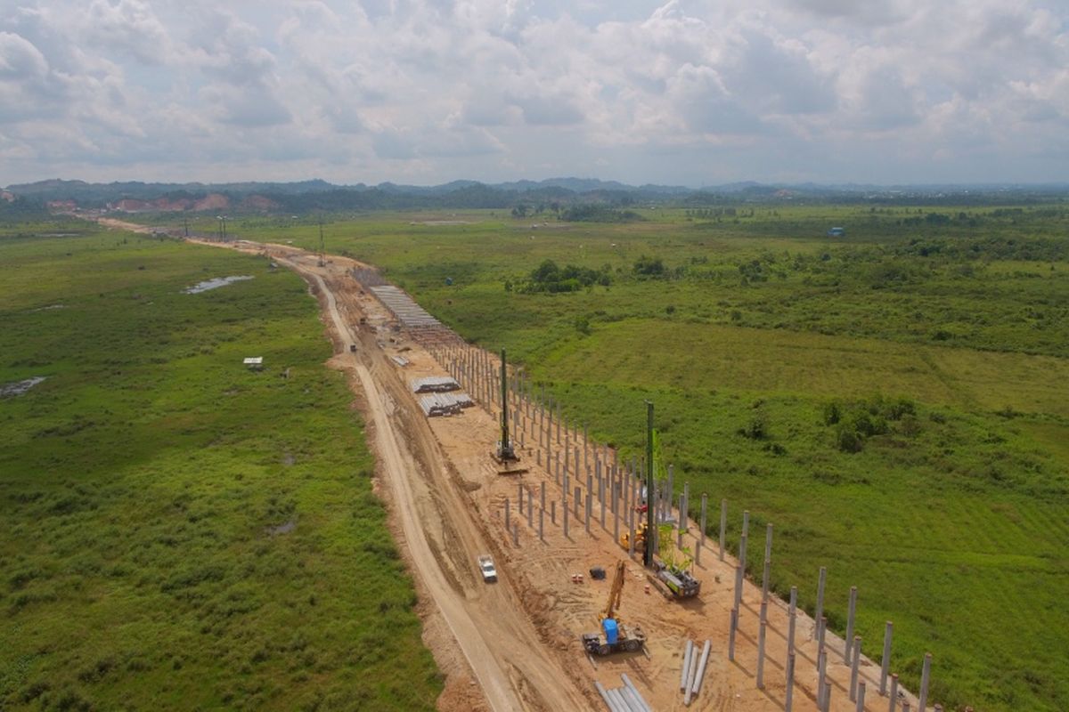 Kondisi terkini proyek Tol Balikpapan-Samarinda, Rabu (4/7/2018).