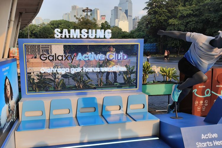 Satu titik Samsung Galaxy Active Club di area Zona Blu x GoFit di Gelora Bung Karno, Jakarta Pusat, Rabu (11/6/2025). 