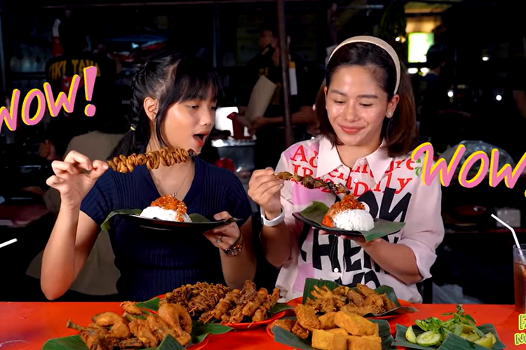 Fuji di konten makan-makan food vlogger Omay