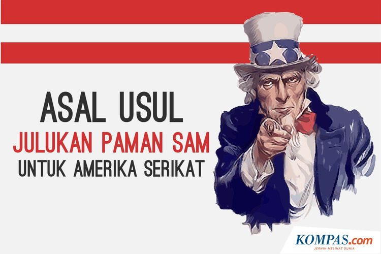 Infografik: Asal Usul Julukan Paman Sam Untuk Amerika Serikat. Kisah kenapa Amerika disebut sebagai Negeri Paman Sam bermula pada 1812 karena salah paham.