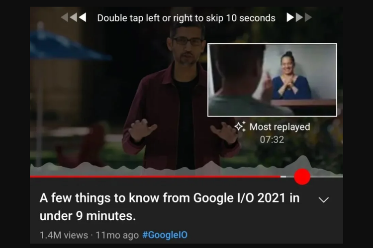Ilustrasi fitur Most Replayed di YouTube, permudah untuk langsung menonton bagian yang sering diputar ulang pengguna lain.