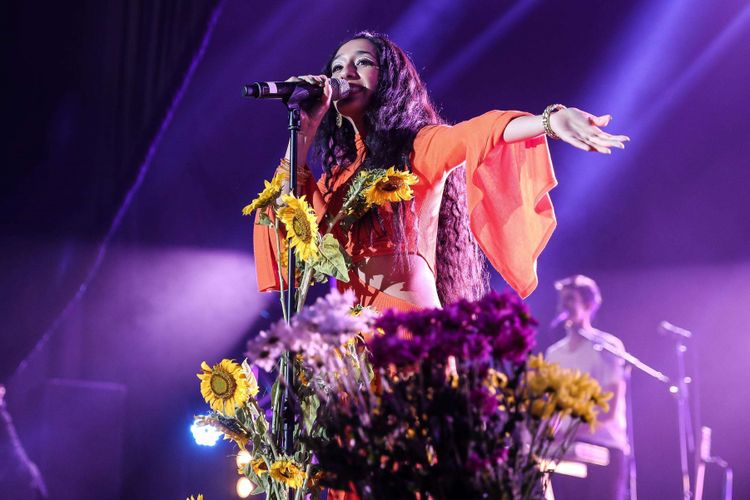 Penyanyi Raveena Aurora tampil di Java Jazz Festival 2019 yang dihelat di Jakarta International Expo (JIExpo) Kemayoran, Jakarta Pusat, Sabtu (2/3/2019). Pergelaran acara musik Java Jazz Festival 2019 akan digelar sampai 3 Maret mendatang.