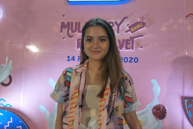 Marsha Aruan saat ditemui dalam peluncuran Joyday Mulberry Red Velvet, di kawasan Kuningan, Jakarta Selatan, Junat (14/2/2020).
