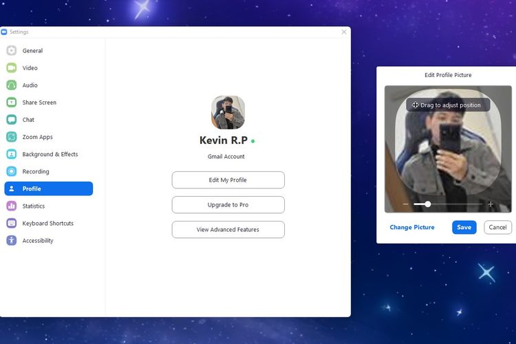 Cara mengganti foto profil zoom di komputer dan laptop.