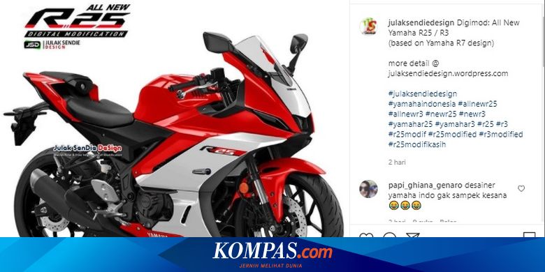 Rendering Yamaha YZF R25 Facelift Pakai Desain R7