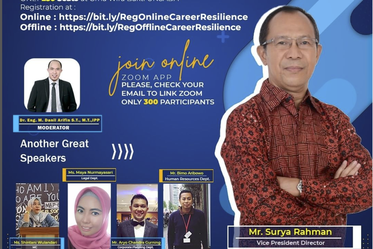 Unsada dan PT Sumitomo Indonesia menggelar webinar Career Resilience pada Kamis, 29 September 2022.