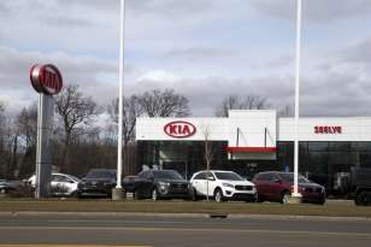 Sebuah dealer mobil KIA di kota Kalamazoo, Michigan, AS yang menjadi salah satu lokasi penembakan yang terjadi pada Sabtu (20/2/2016). Aksi itu menewaskan enam orang dan melukai dua lainnya.