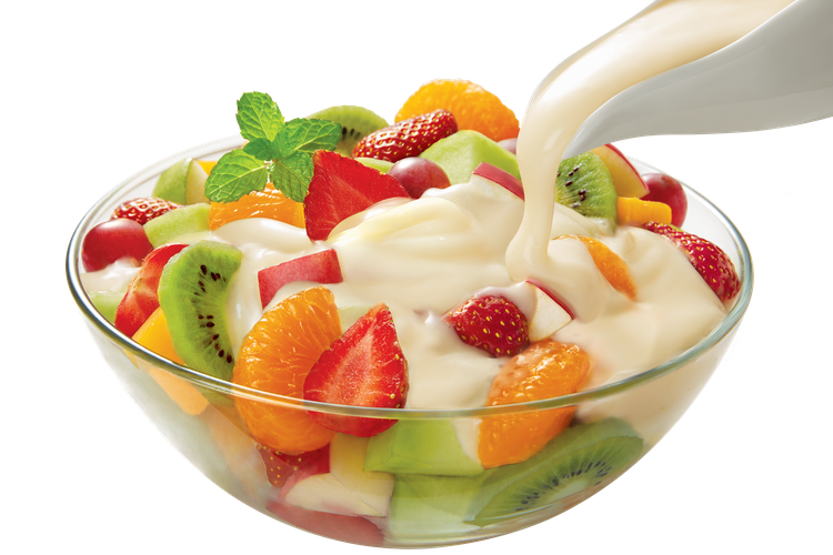 Foto ilustrasi mayones untuk salad buah-buahan.