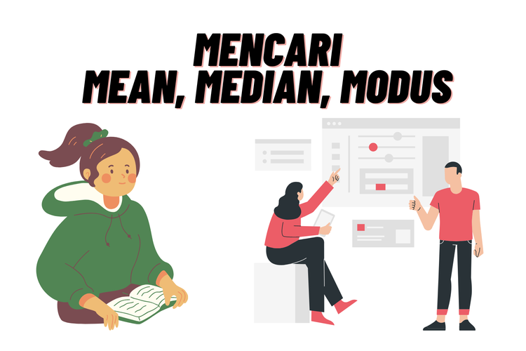 ilustrasi mean, median, modus matematika.