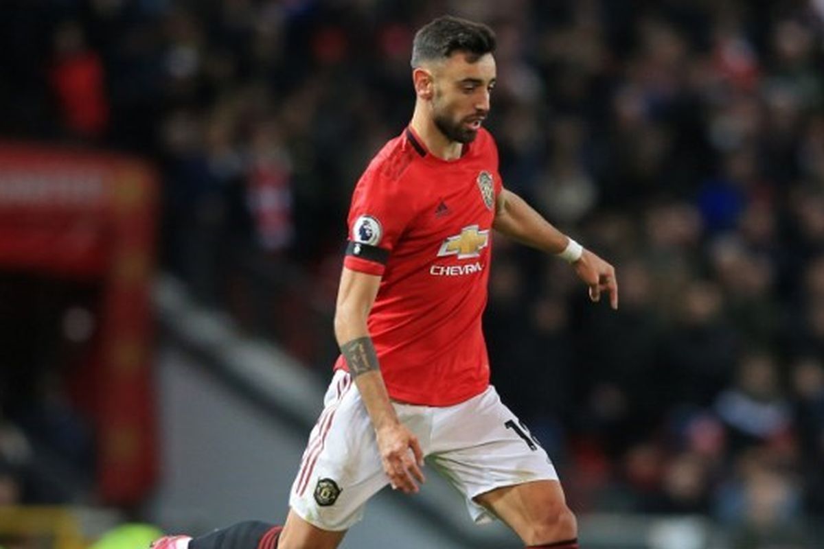 Bruno Fernandes kala menjalani debut bersama Manchester United pada lanjutan pekan ke-25 Liga Inggris, Minggu (2/2/2020) dini hari WIB.