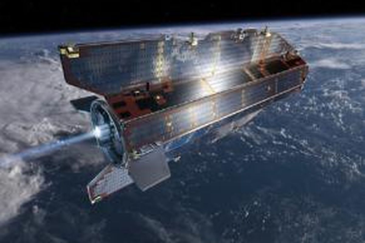 Ilustrasi satelit Gravity field and steady-state Ocean Circulation Explorer (GOCE)