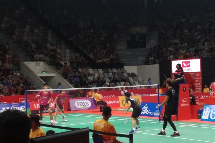 Suasana pertandingan Indonesia Masters 2020, Selasa (14/1/2020).