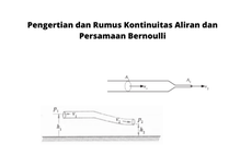 Pengertian dan Rumus Kontinuitas Aliran dan Persamaan Bernoulli