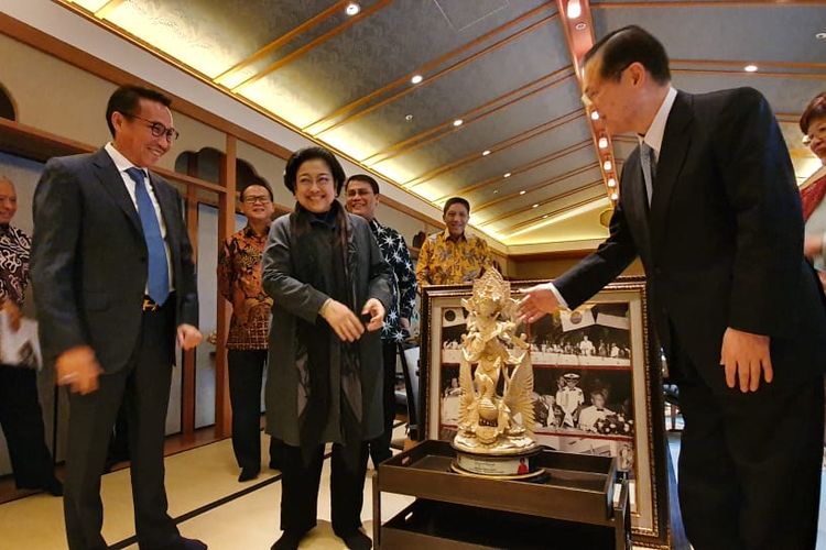 Ketua Umum PDI-P Megawati Soekarnoputri ketika di Universitas Soka, Tokyo, Jepang.