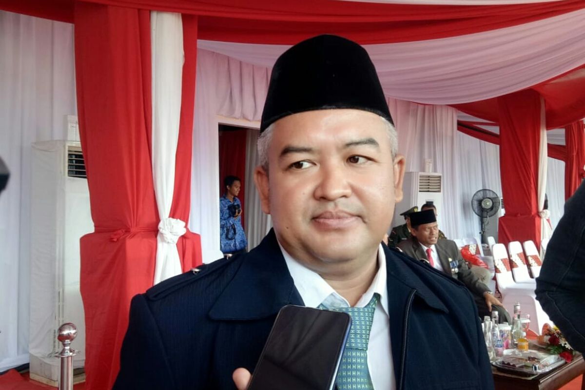 Adik Wali Kota Tangerang Selatan Airin Rachmi Diany, Aldrin Ramadian usai upacara 17 Agustus 2019 di Lapangan Cilenggang, Serpong, Tangerang Selatan, Sabtu (17/8/2019).