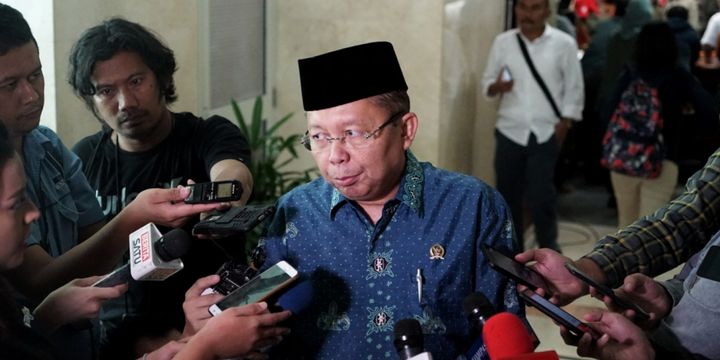 Anggota Pansus RUU Antiterorisme dari Fraksi PPP Arsul Sani di Kompleks Parlemen, Senayan, Jakarta, Rabu (23/5/2018).