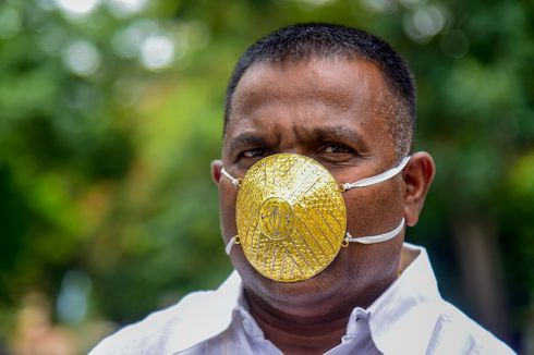 [VIDEO] Tajir Melintir, Pria di India Ini Pakai Masker Emas untuk Tangkal Virus Corona
